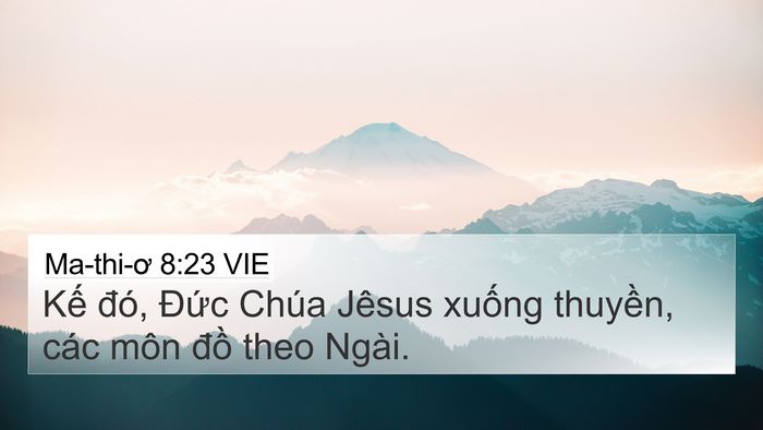 Ma-thi-ơ 8:23 VIE Bible Verse Image