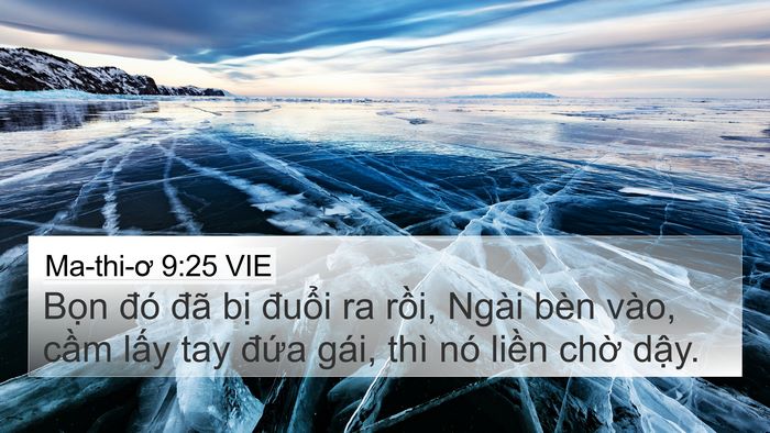 Ma-thi-ơ 9:25 VIE Bible Verse Image