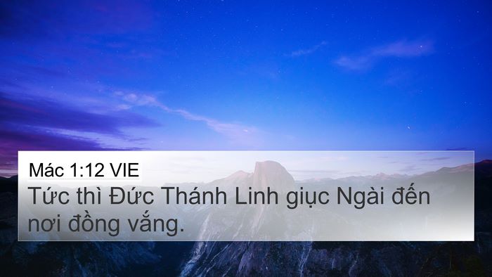 Mác 1:12 VIE 4K Wallpaper - Tức thì Đức Thánh Linh giục Ngài đến - 4K Wallpaper Bible Verse