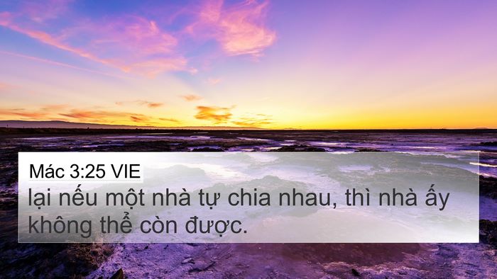 Mác 3:25 VIE 4K Wallpaper - lại nếu một nhà tự chia nhau, thì nhà - 4K Wallpaper Bible Verse