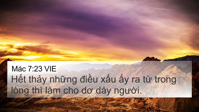 Mác 7:23 VIE 4K Wallpaper - Hết thảy những điều xấu ấy ra từ - 4K Wallpaper Bible Verse