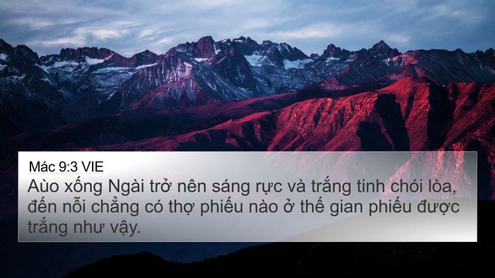 Mác 9:3 VIE Bible Verse Image