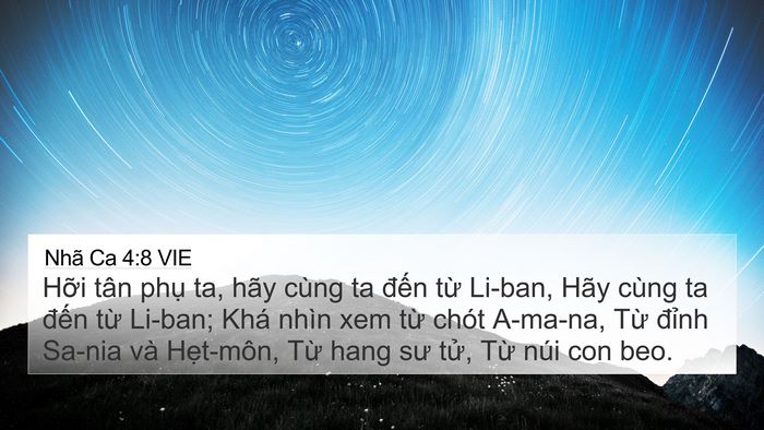 Nhã Ca 4:8 VIE Bible Verse Image