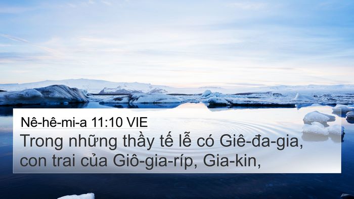 Nê-hê-mi-a 11:10 VIE 4K Wallpaper - Trong những thầy tế lễ có Giê-đa-gia, - 4K Wallpaper Bible Verse