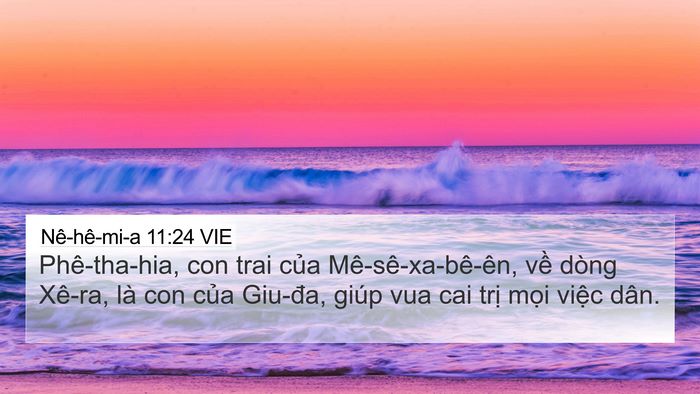 Nê-hê-mi-a 11:24 VIE 4K Wallpaper - Phê-tha-hia, con trai của Mê-sê-xa-bê-ên, - 4K Wallpaper Bible Verse