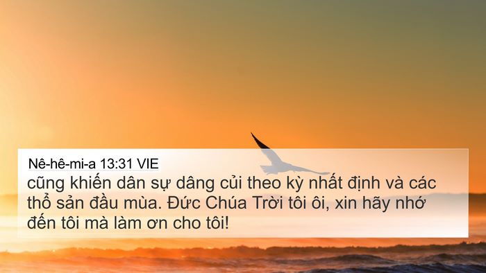 Nê-hê-mi-a 13:31 VIE Bible Verse Image