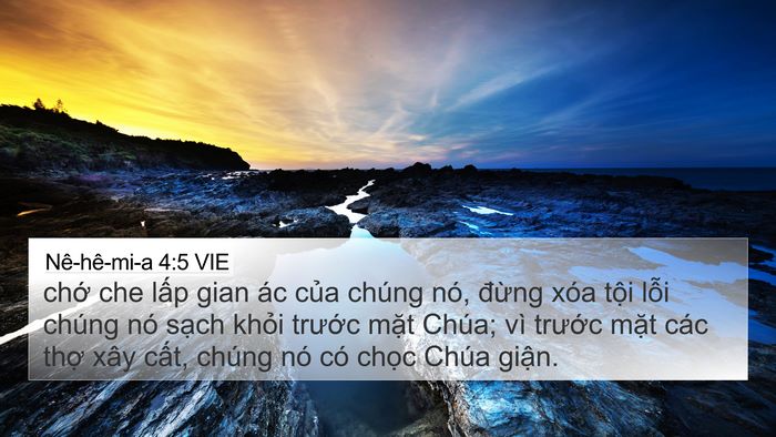 Nê-hê-mi-a 4:5 VIE 4K Wallpaper - chớ che lấp gian ác của chúng nó, - 4K Wallpaper Bible Verse