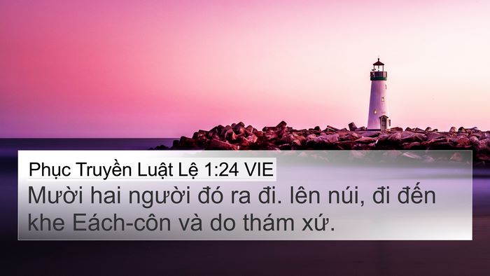 Phục Truyền Luật Lệ 1:24 VIE 4K Wallpaper - Mười hai người đó ra đi. lên núi, đi - 4K Wallpaper Bible Verse