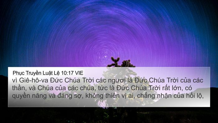 Phục Truyền Luật Lệ 10:17 VIE Bible Verse Image