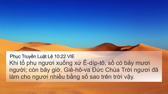 Phục Truyền Luật Lệ 10:22 VIE Bible Verse Image