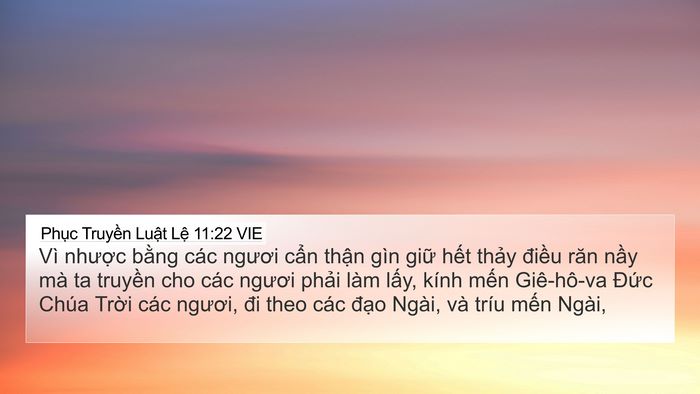 Phục Truyền Luật Lệ 11:22 VIE Bible Verse Image