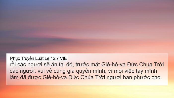 Phục Truyền Luật Lệ 12:7 VIE Bible Verse Image