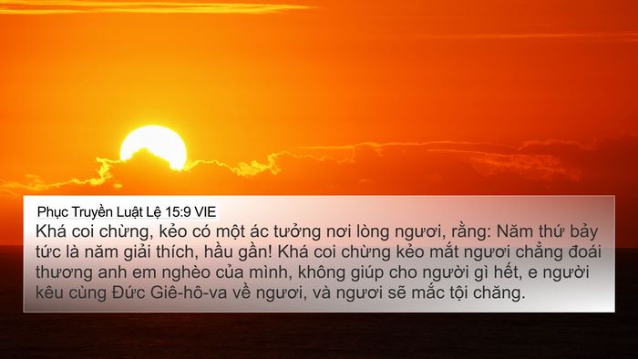 Phục Truyền Luật Lệ 15:9 VIE Bible Verse Image