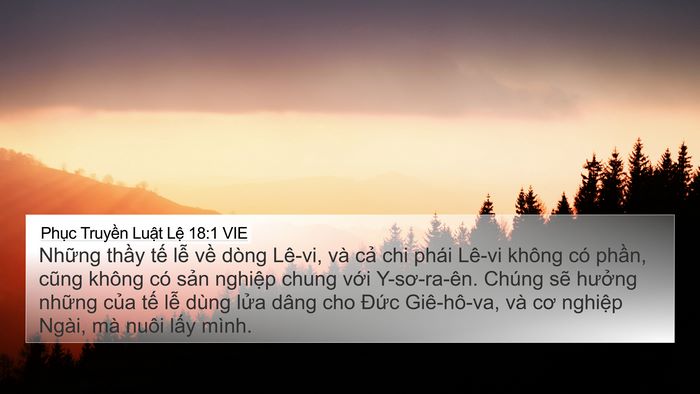 Phục Truyền Luật Lệ 18:1 VIE Bible Verse Image