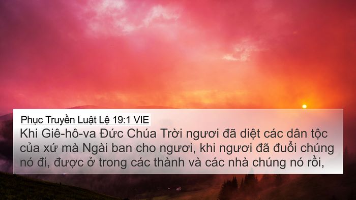 Phục Truyền Luật Lệ 19:1 VIE Bible Verse Image