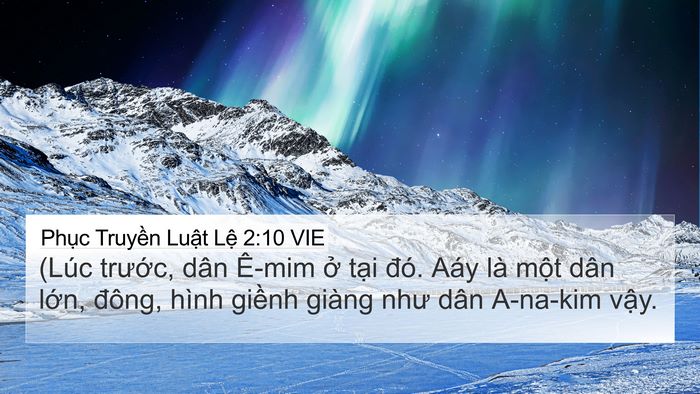 Phục Truyền Luật Lệ 2:10 VIE Bible Verse Image