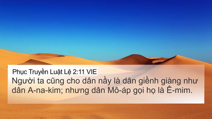 Phục Truyền Luật Lệ 2:11 VIE Bible Verse Image