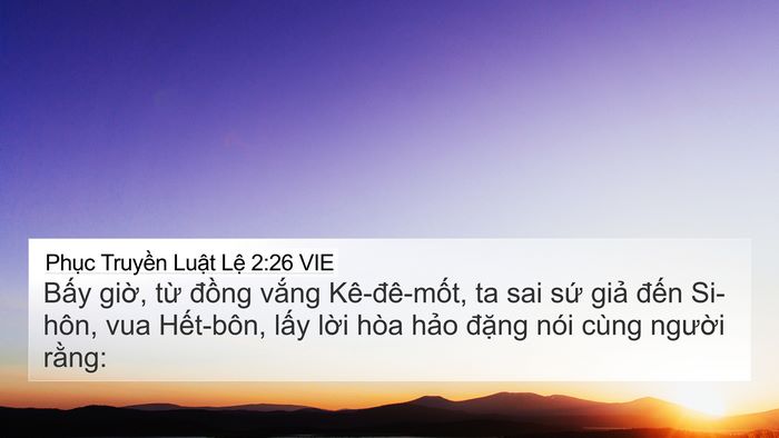 Phục Truyền Luật Lệ 2:26 VIE Bible Verse Image