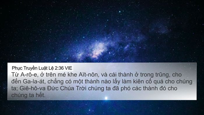 Phục Truyền Luật Lệ 2:36 VIE Bible Verse Image