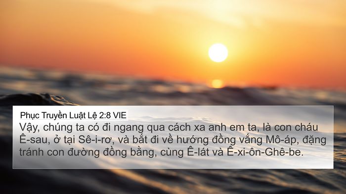Phục Truyền Luật Lệ 2:8 VIE Bible Verse Image