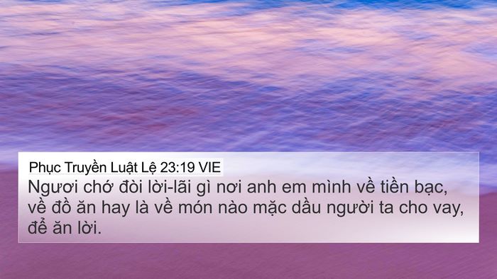 Phục Truyền Luật Lệ 23:19 VIE Bible Verse Image