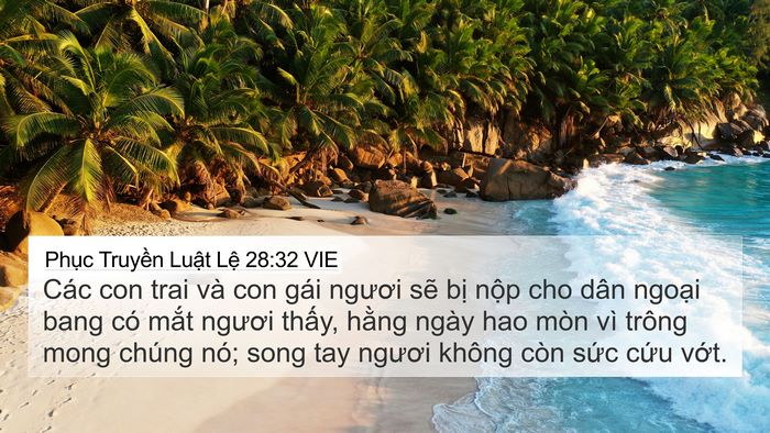 Phục Truyền Luật Lệ 28:32 VIE Bible Verse Image