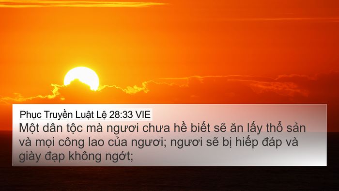 Phục Truyền Luật Lệ 28:33 VIE Bible Verse Image