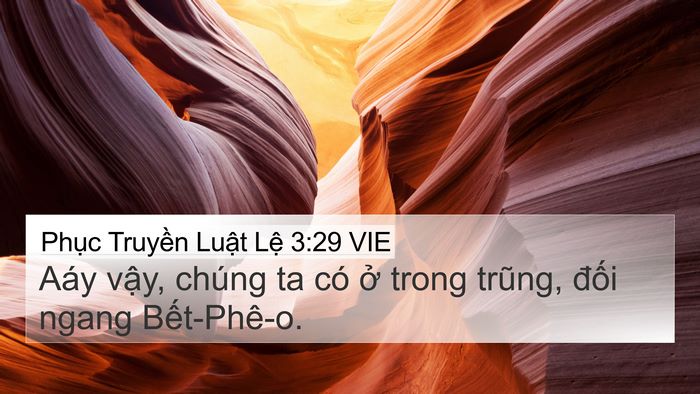 Phục Truyền Luật Lệ 3:29 VIE Bible Verse Image