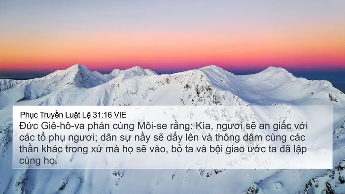 Phục Truyền Luật Lệ 31:16 VIE Bible Verse Image