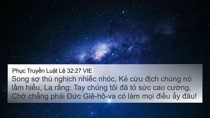 Phục Truyền Luật Lệ 32:27 VIE Bible Verse Image