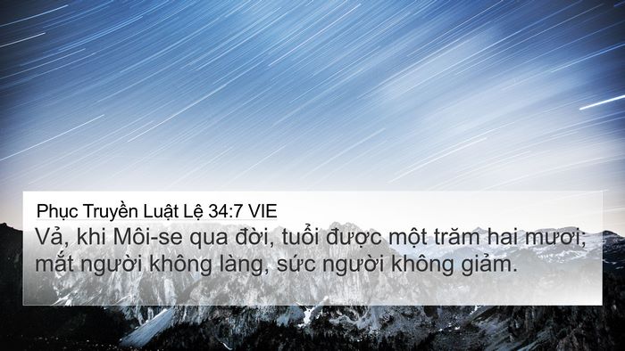 Phục Truyền Luật Lệ 34:7 VIE Bible Verse Image