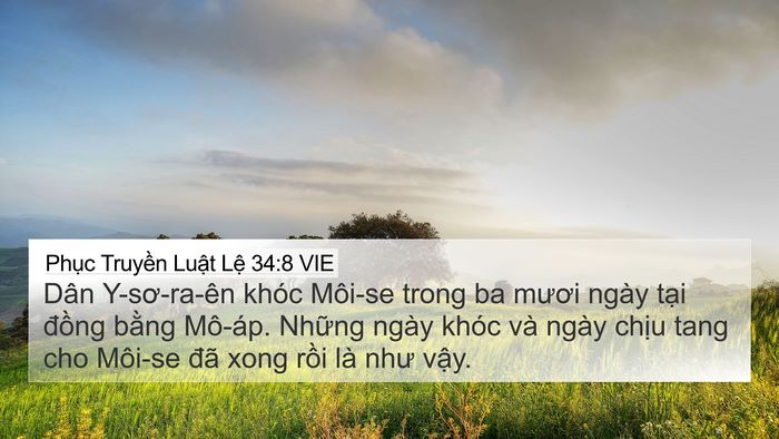 Phục Truyền Luật Lệ 34:8 VIE Bible Verse Image