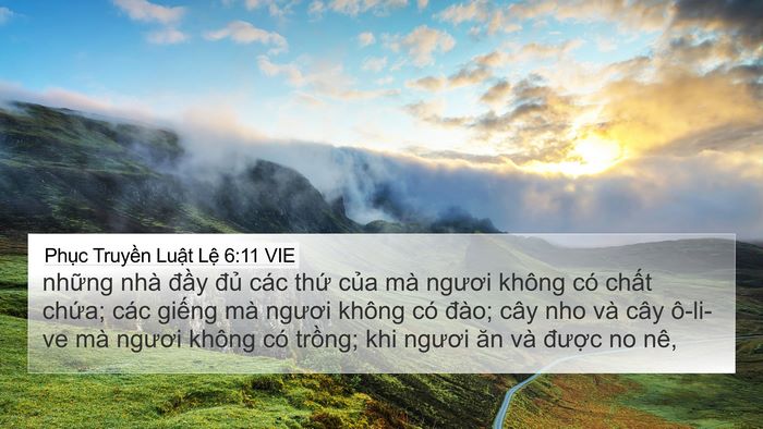 Phục Truyền Luật Lệ 6:11 VIE Bible Verse Image