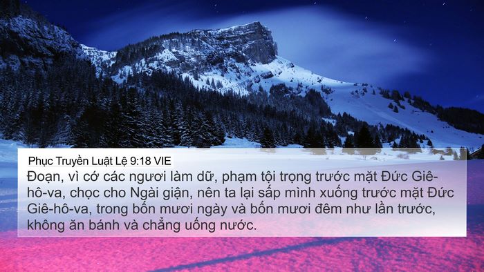 Phục Truyền Luật Lệ 9:18 VIE Bible Verse Image