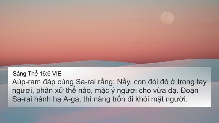 Sáng Thế 16:6 VIE Bible Verse Image