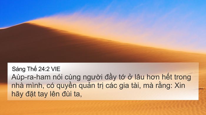 Sáng Thế 24:2 VIE Bible Verse Image