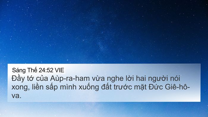 Sáng Thế 24:52 VIE Bible Verse Image