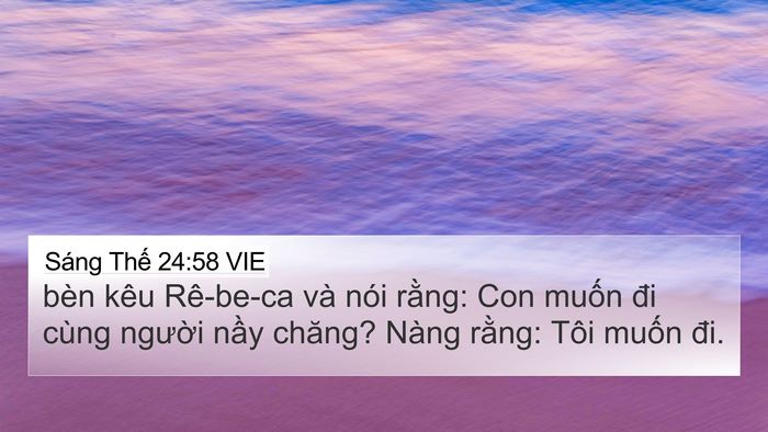 Sáng Thế 24:58 VIE Bible Verse Image