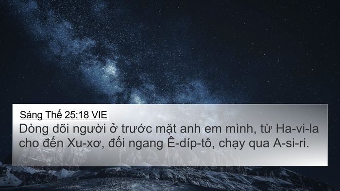 Sáng Thế 25:18 VIE Bible Verse Image