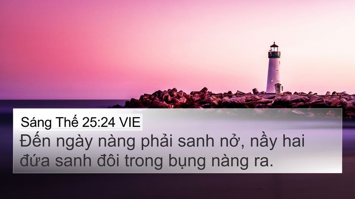 Sáng Thế 25:24 VIE Bible Verse Image