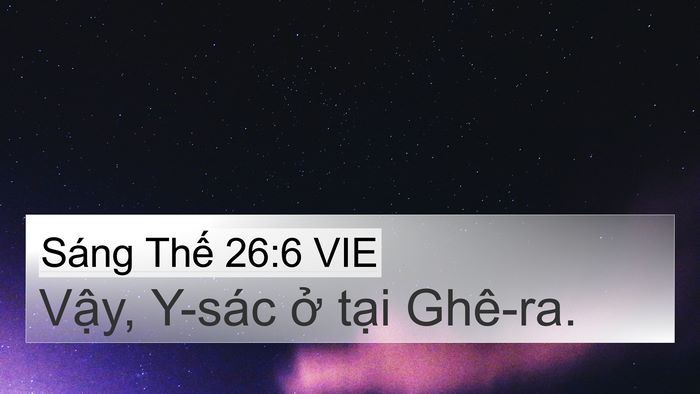 Sáng Thế 26:6 VIE Bible Verse Image