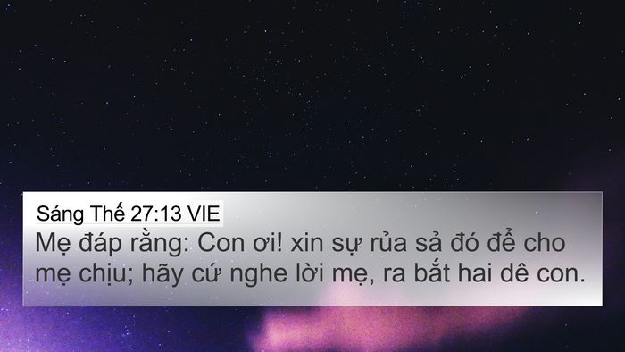 Sáng Thế 27:13 VIE Bible Verse Image