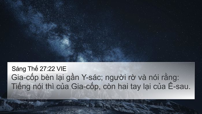 Sáng Thế 27:22 VIE Bible Verse Image
