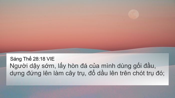 Sáng Thế 28:18 VIE Bible Verse Image