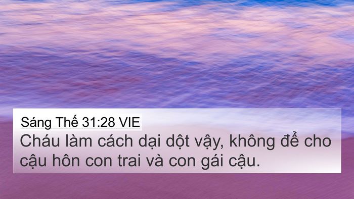 Sáng Thế 31:28 VIE Bible Verse Image