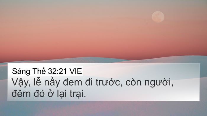 Sáng Thế 32:21 VIE Bible Verse Image