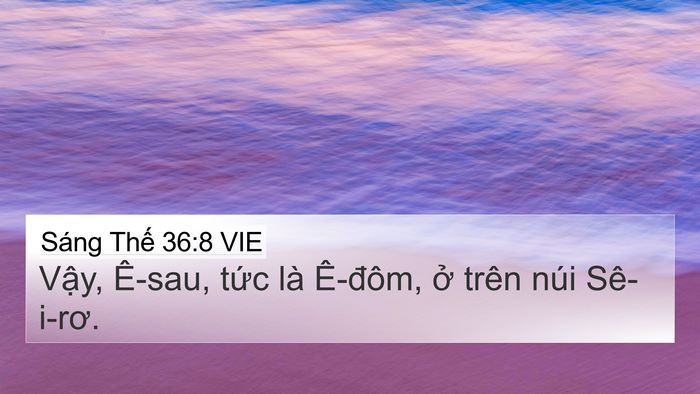 Sáng Thế 36:8 VIE Bible Verse Image
