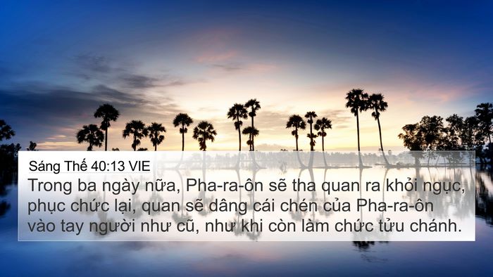 Sáng Thế 40:13 VIE Bible Verse Image