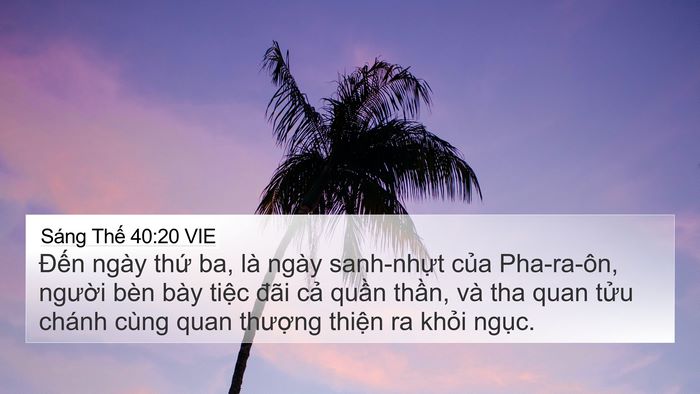 Sáng Thế 40:20 VIE Bible Verse Image