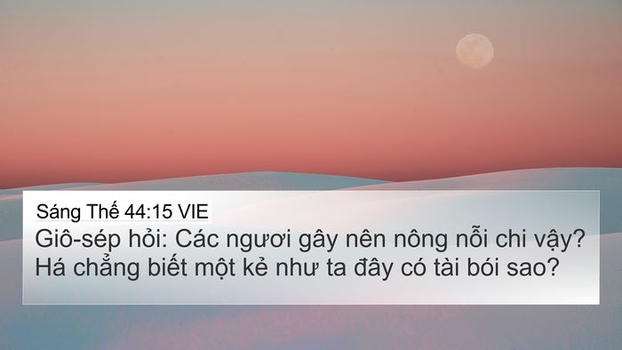 Sáng Thế 44:15 VIE Bible Verse Image